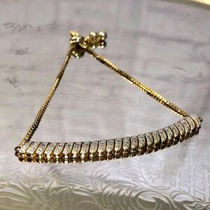 Estate Vermeil Gold over 925 Stamped Sterling Silver adjustable 8” Bracelet